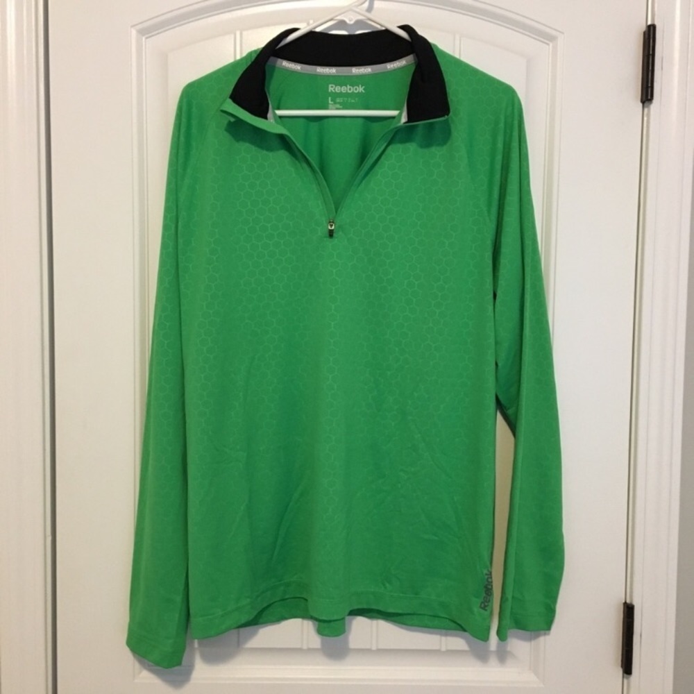 Reebok Mens Athletic Green Pullover Size Large